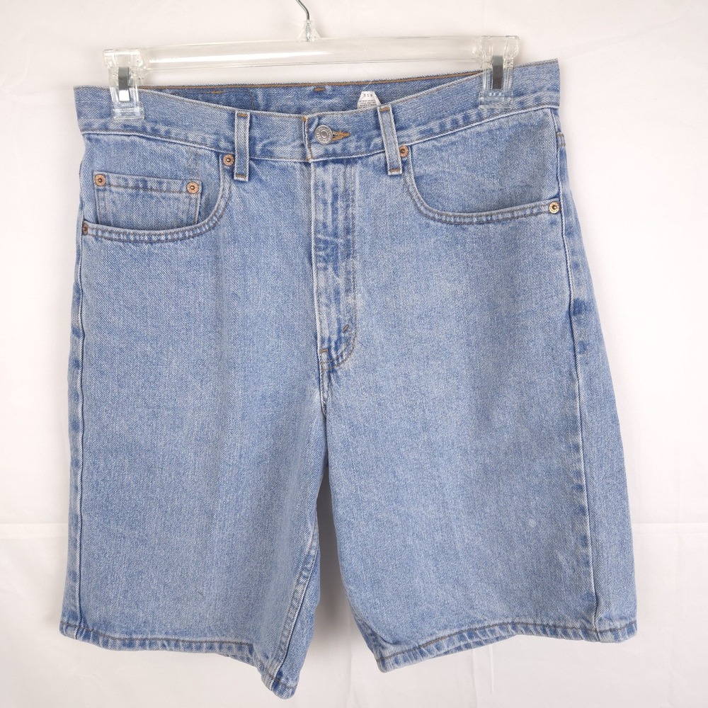 Y2K Levis 550 Denim Shorts Mens W33 Relaxed Fit Light Wash Vintage 90s/00s Jorts